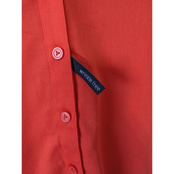 Westbound Woman Wrinkle Free Button Up Shirt Coral Orange Size 3X Office Casual - Picture 2 of 8